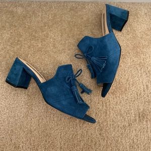 Karl Lagerfeld Holly Suede Mules in Blue